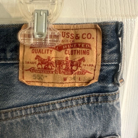 Vintage Mens Distress Levi’s 550 light blue denim 34x32 Relaxed Fit - Picture 10 of 15